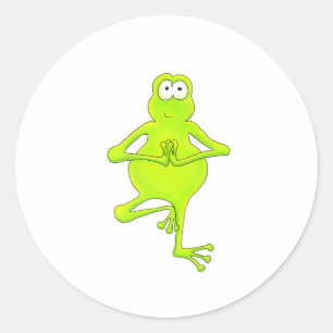 Yoga Tree Frog Runder Aufkleber