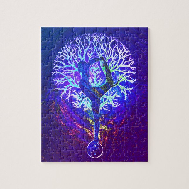 Yoga Tree Lila Peace Rainbow Puzzle (Vertikal)
