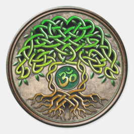 Yoga Tree of Life Runder Aufkleber