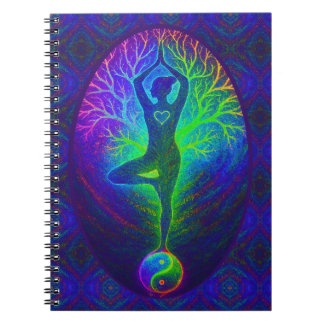 Yoga Tree Peace Rainbow Notizblock