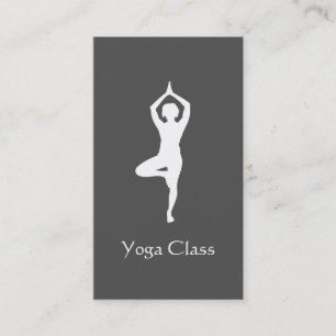 Yoga Tree Pose (grau) Visitenkarte