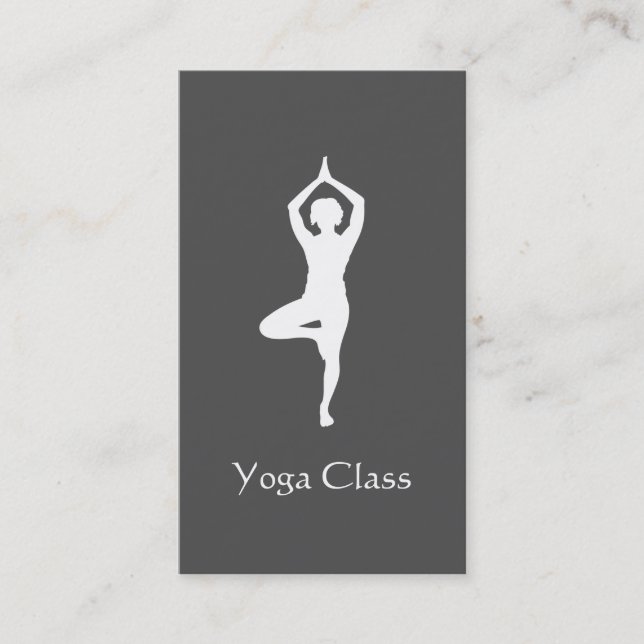 Yoga Tree Pose (grau) Visitenkarte (Vorderseite)