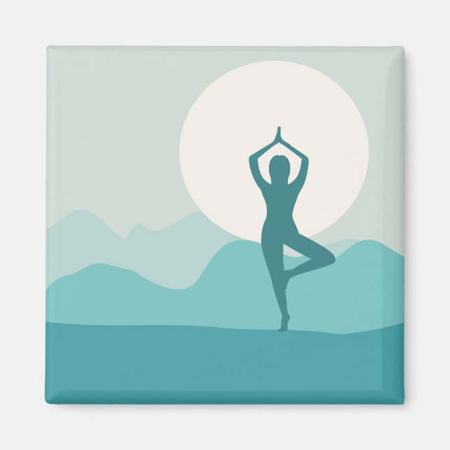 Yoga Tree Pose Magnet (Vorne)