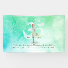 Yoga Tree Pose Om Sign Quote Banner