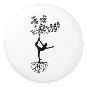 Yoga Tree Roots Keramik Schubfach Keramikknauf