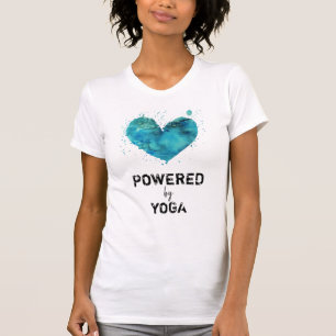 *~* Yoga Türkis Blaues Wasserfarbenherz T-Shirt