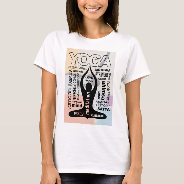 Yoga Typografie T-Shirt (Vorderseite)