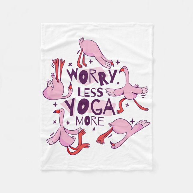Yoga-Übung Flamingos  Fleecedecke (Vorderseite)