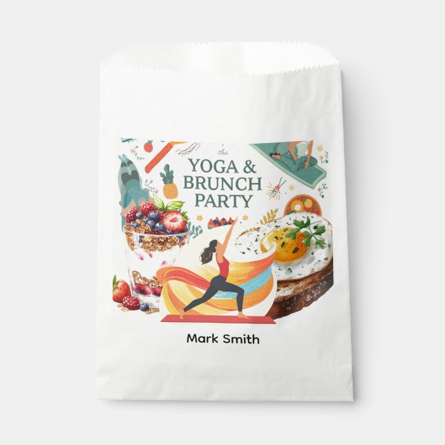 Yoga- und Brunch-Party Geschenktütchen (Vorderseite)