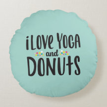 Yoga und Donuts werfen Kissen