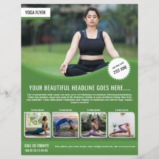 Yoga- und Fitness-Flugblattvorlage
