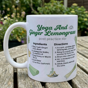 Yoga und Ingwer Lemongras Rezept Tee An Kaffeetasse