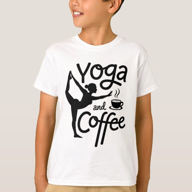 Yoga und Kaffee Mindvolle Morgenroutine  T-Shirt (Vorderseite)