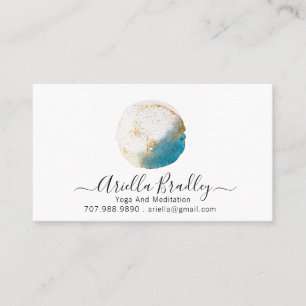 Yoga und Meditation   Aquarell und Glitzer Visitenkarte