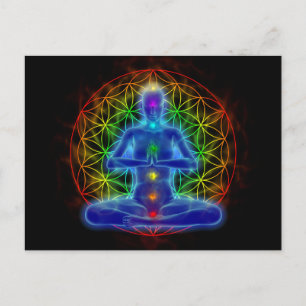 Yoga und Meditation - Blume des Lebens Postkarte