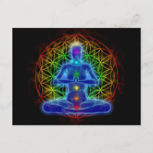 Yoga und Meditation - Blume des Lebens Postkarte