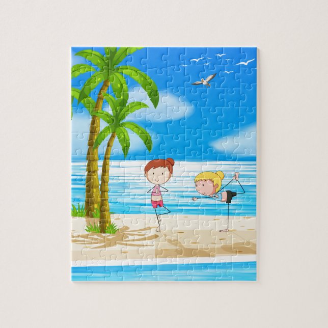 Yoga und Strand Puzzle (Vertikal)