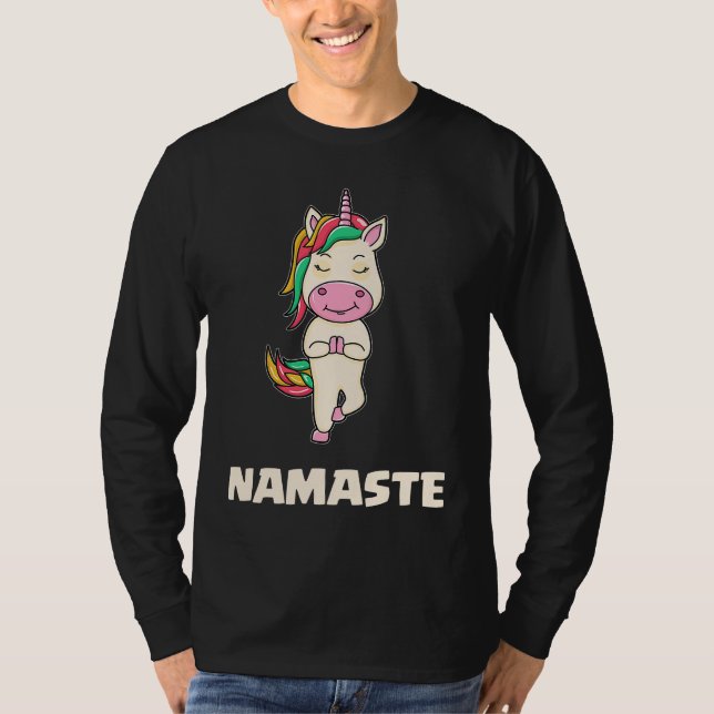 Yoga Unicorn Gymnasitics Namaste   Meditation T-Shirt (Vorderseite)