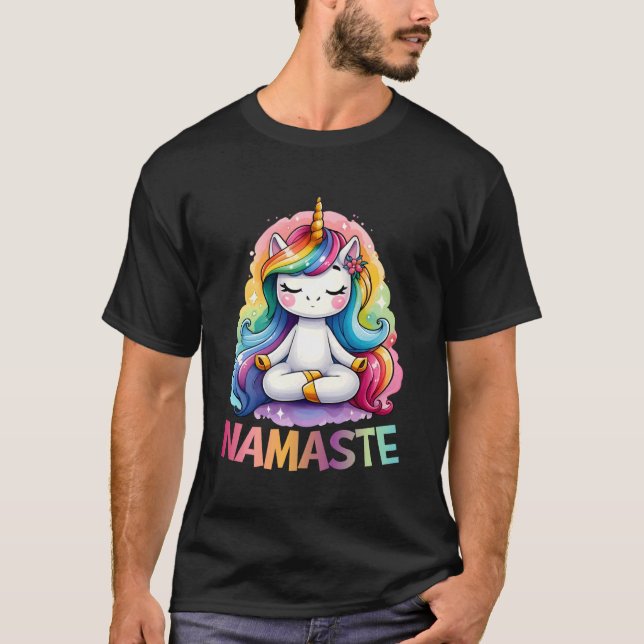 Yoga Unicorn Namaste Yogi Gift Yoga Lovers T-Shirt (Vorderseite)