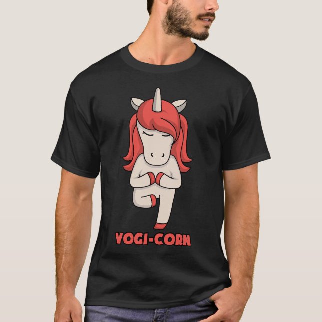 Yoga Unicorn Yogi Corn Fitness Yoga Lehrerin T-Shirt (Vorderseite)