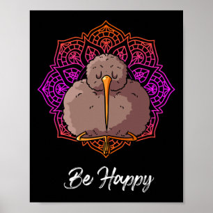Yoga Unleashed Ruhiger Kiwi-Vogel Yoga Zen Poster