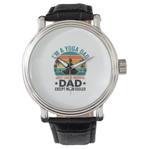 Yoga-Vater Vintage-Sonnenuntergang Lustiges Vater- Armbanduhr