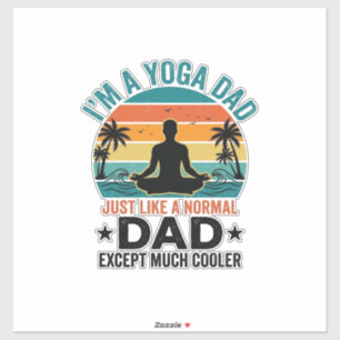 Yoga-Vater Vintage-Sonnenuntergang Lustiges Vater- Aufkleber