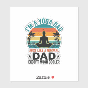 Yoga-Vater Vintage-Sonnenuntergang Lustiges Vater- Aufkleber