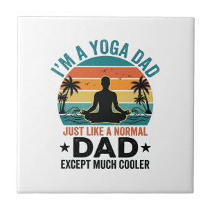 Yoga-Vater Vintage-Sonnenuntergang Lustiges Vater- Fliese