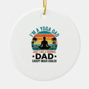 Yoga-Vater Vintage-Sonnenuntergang Lustiges Vater- Keramik Ornament