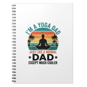 Yoga-Vater Vintage-Sonnenuntergang Lustiges Vater- Notizblock