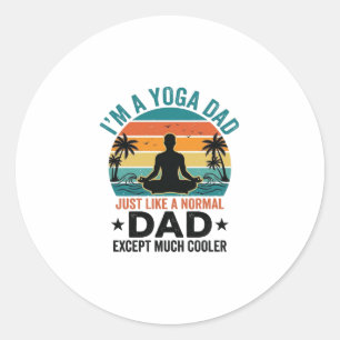 Yoga-Vater Vintage-Sonnenuntergang Lustiges Vater- Runder Aufkleber