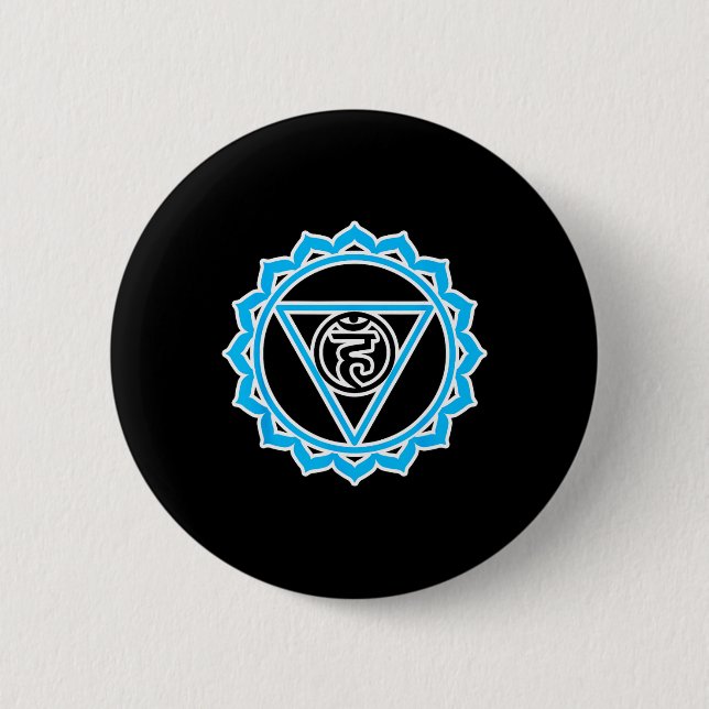 Yoga Veshuddha Kehlkopf-Chakra von Blue Chakra  Button (Vorderseite)