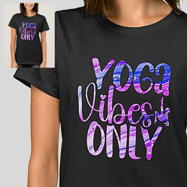 Yoga Vibes Only Blue Mauve Rainbow T-Shirt (Von Creator hochgeladen)