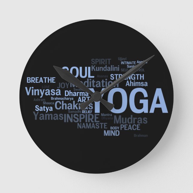 YOGA Wall Clock Runde Wanduhr (Vorderseite)