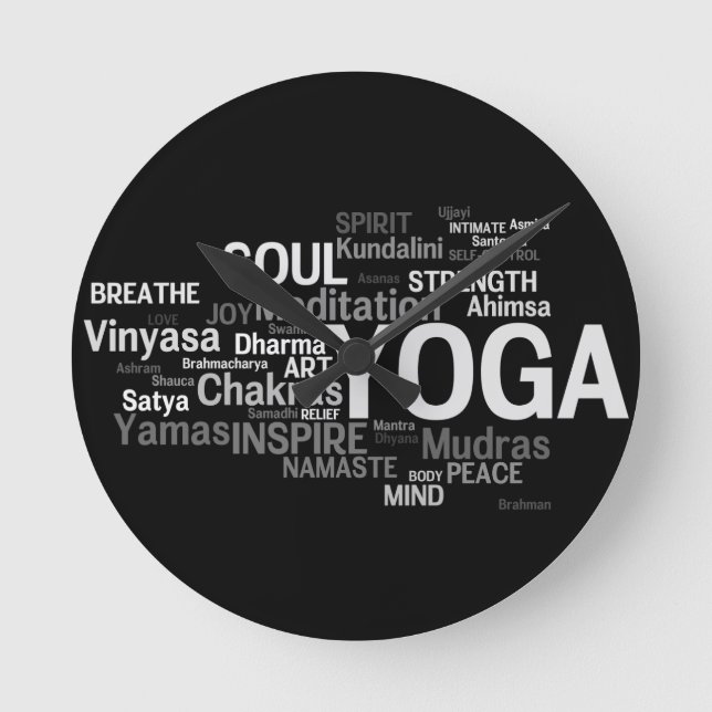 YOGA Wall Clock Runde Wanduhr (Vorderseite)
