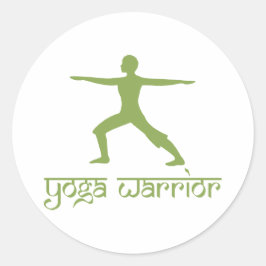 Yoga Warrior Pose Runder Aufkleber