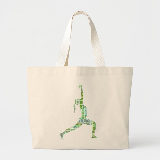 Yoga Warrior Pose Word Cloud Jumbo Tote Stoffbeutel (Vorne)