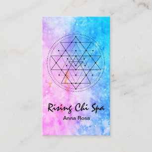 *~* Yoga Wasserfarbe Reiki Sacred Geometry Visitenkarte