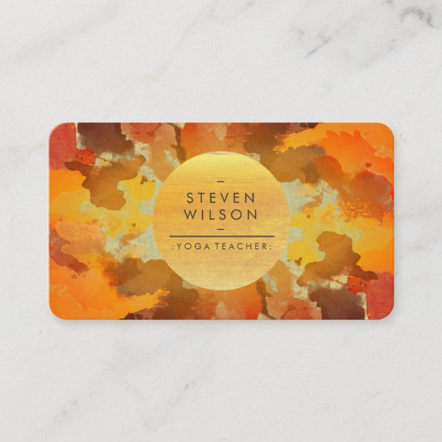 Yoga Wasserfarben Lehrer Vintage Kunst Visitenkarte (Vorderseite)