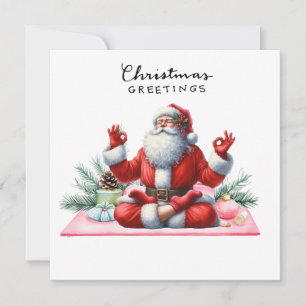 Yoga-Weihnachten Santa Claus Posing-Party-Einladun Feiertagskarte