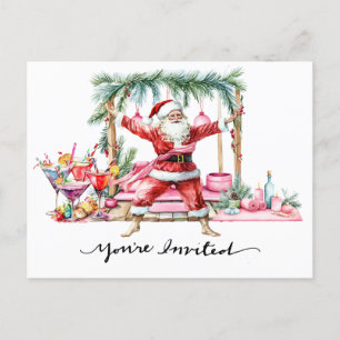 Yoga-Weihnachten Santa Claus Posing Party-Einladun Feiertagspostkarte