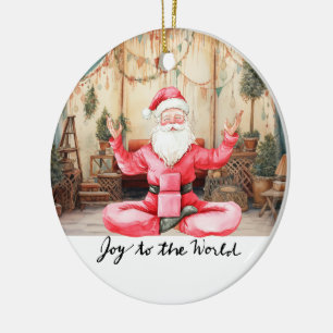 Yoga Weihnachten Santa Claus Posing Yoga Keramik Ornament