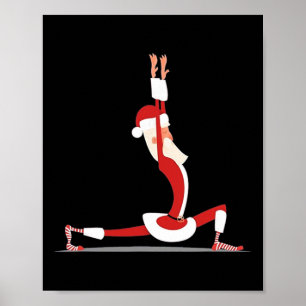 Yoga Weihnachten Santa Pose Lustige Weihnachtslieb Poster