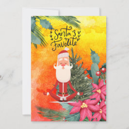 Yoga Weihnachts-Weihnachtsmann mit Yoga-Urlaub Feiertagskarte