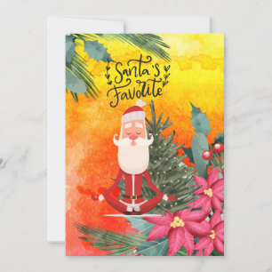 Yoga Weihnachts-Weihnachtsmann mit Yoga-Urlaub Feiertagskarte