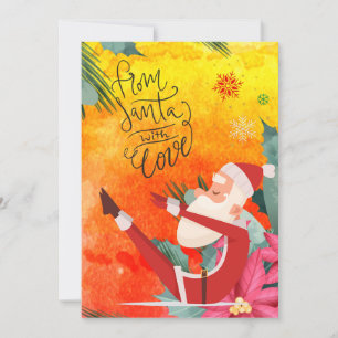 Yoga Weihnachts-Weihnachtsmann mit Yoga-Urlaub Feiertagskarte