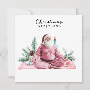 Yoga Weihnachts-Weihnachtsmann Posing Party Einlad Feiertagskarte