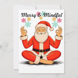 Yoga-Weihnachtskarte Santa Flat Feiertagskarte