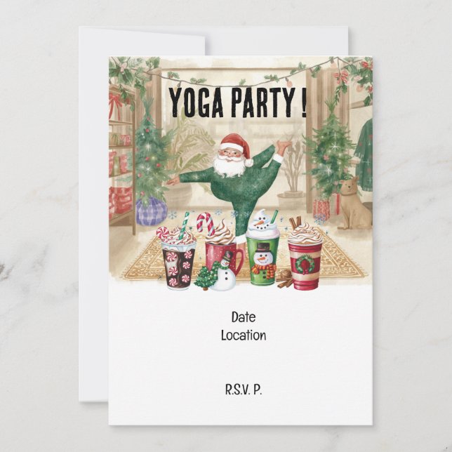 Yoga Weihnachtslehrer Einladung (Vorderseite)